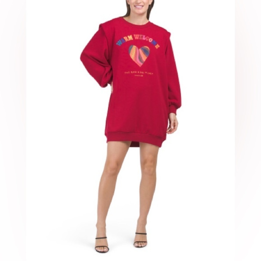 Farm Rio Warm Welcome Sweatshirt Mini Dress Size Large MSRP $175